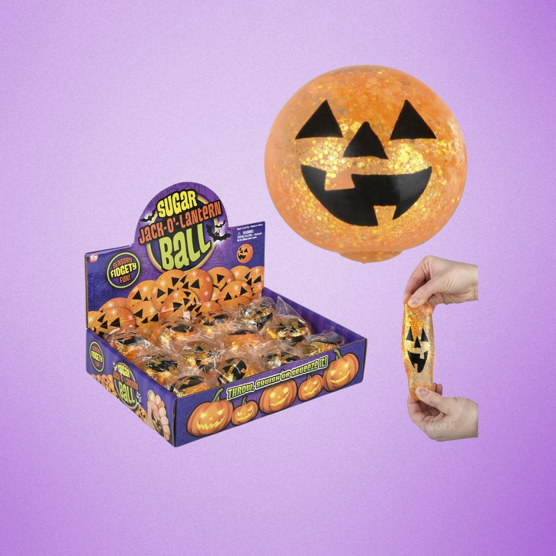 2.4" Jack O Lantern Squeezy Sugar Ball