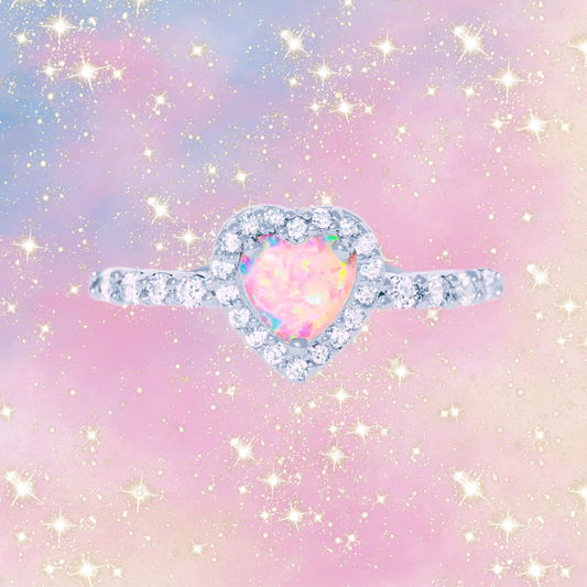 Girls Crew Stolen Heart Pink Opal Ring