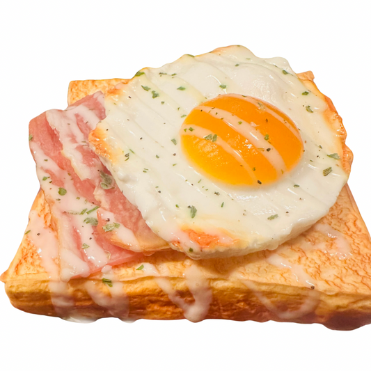 Artificial Toast with Eggs and Bacon