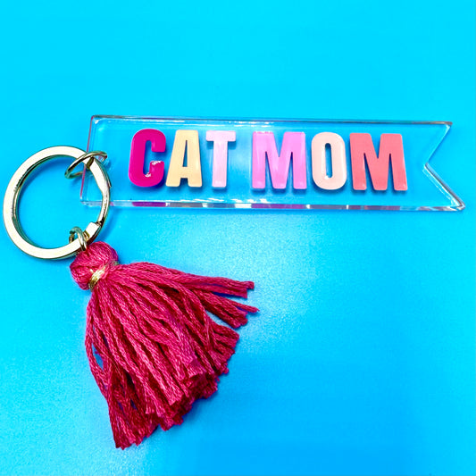 Cat Mom Keychain