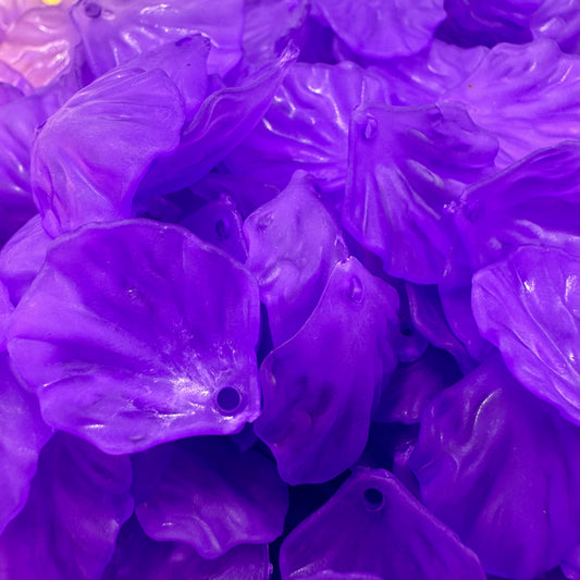 Transparent Frosted Petal Charms Purple Violet