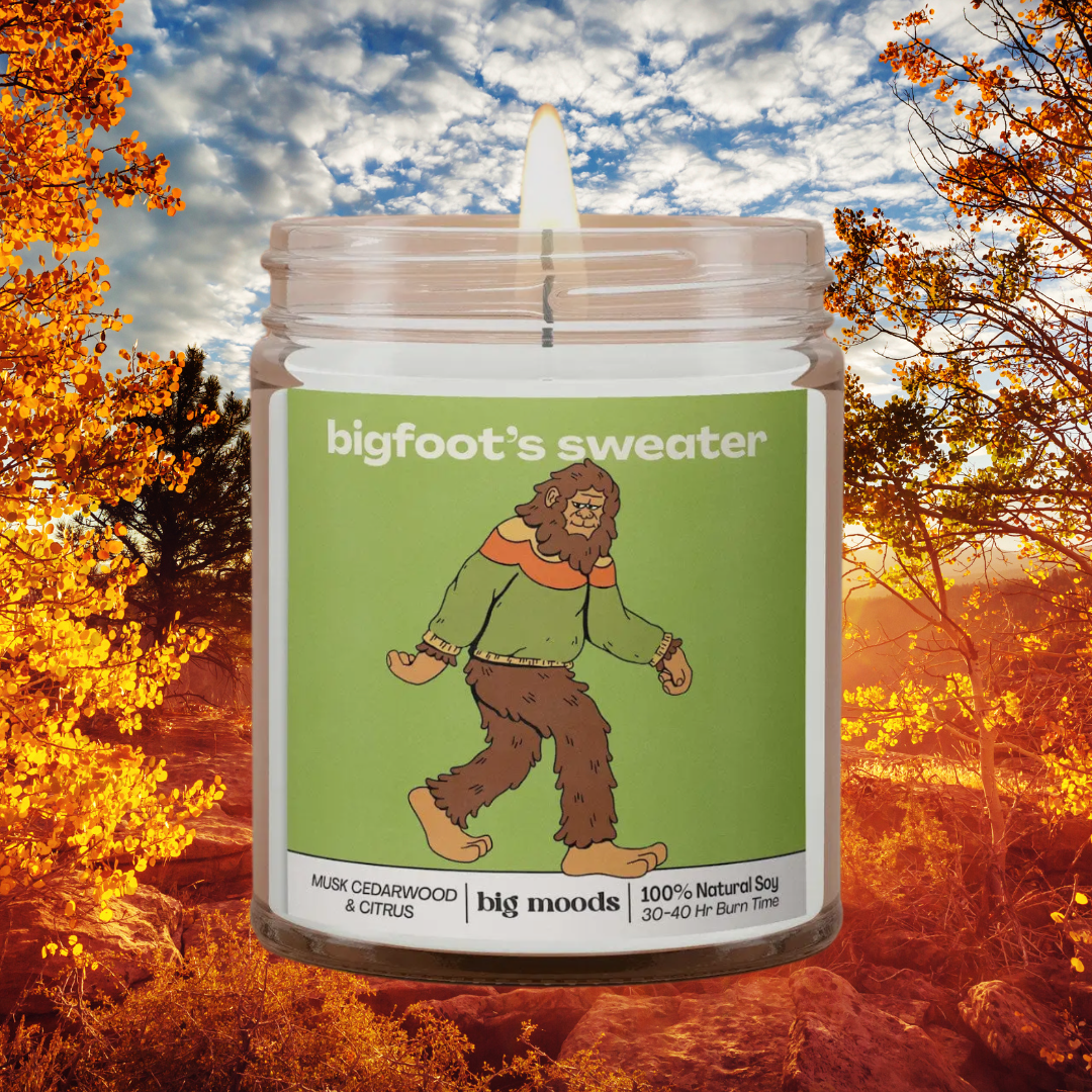 Bigfoot's Sweater Candle-Musk, Cedarwood, & Citrus - Soy Candle