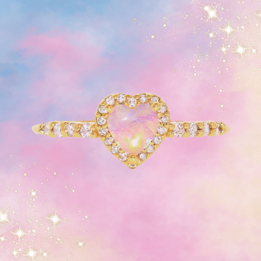 Girls Crew Stolen Heart Pink Opal Ring