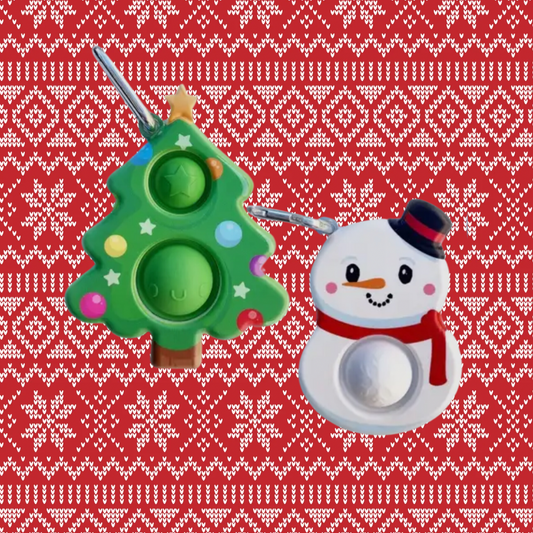 Omg! Mega Pop Christmas Tree or Snowman Keychain