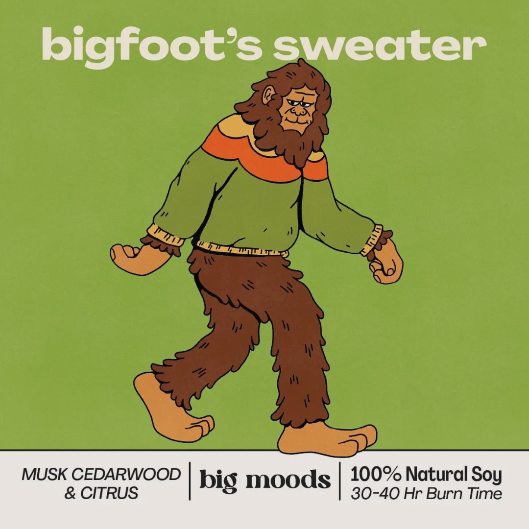 Bigfoot's Sweater Candle-Musk, Cedarwood, & Citrus - Soy Candle