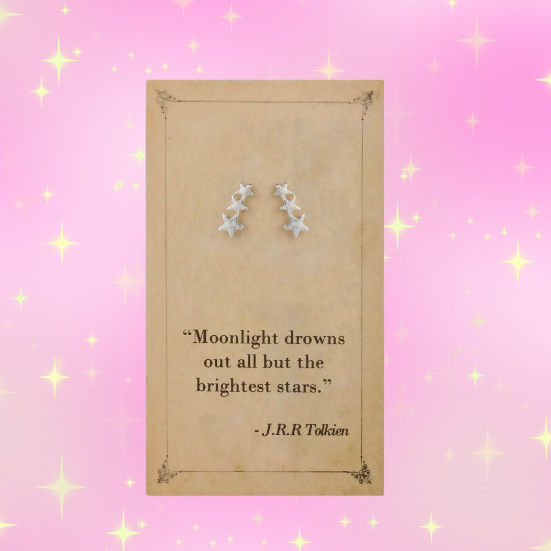 Literary Quotes Stars Post Earrings