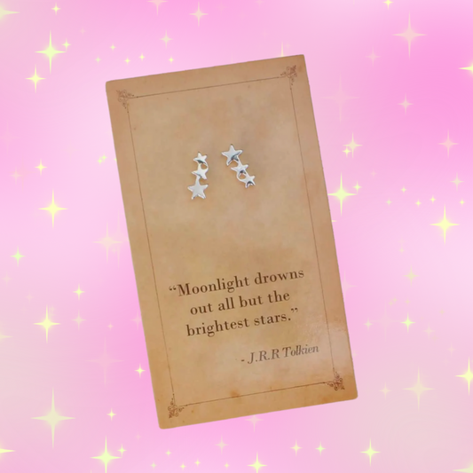 Literary Quotes Stars Post Earrings