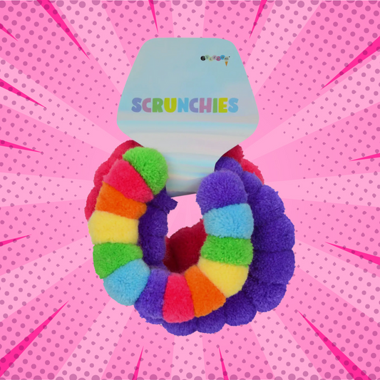 Pom-Poms Scrunchie Set