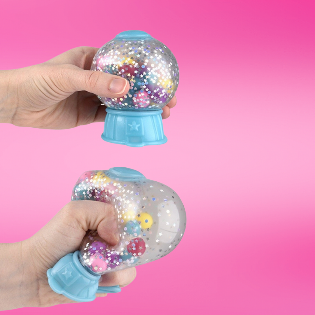 New 3.5” Squeezy Bead Gumball Machine Squishy